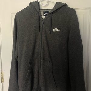 nike dark grey XL zip up hoodie